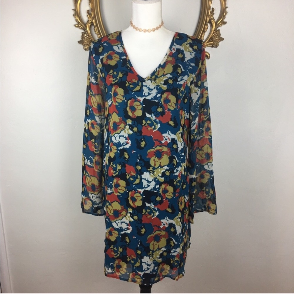 NWT Pinkblush Maternity Blue Print Dress Size M